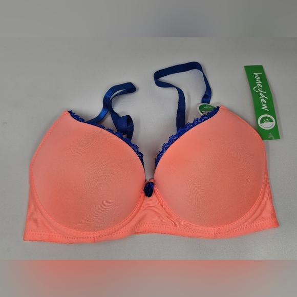 Honeydew Intimates Other - NWT Honeydew Bra SZ. 34c Neon Orange & Blue Lace